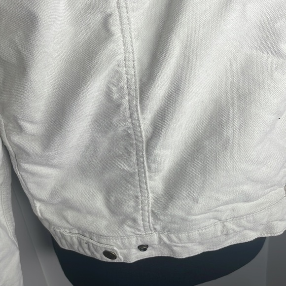 Levi’s Cream Denim Fleece Lined Jacket Size M - Picture 10 of 11